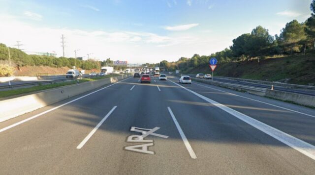 AP-7, al seu pas per Sant Cugat del Vallès (lloc de l'accident)