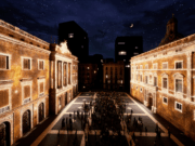 La plaça Sant Jaume de Barcelona s’il·lumina amb una impressionant instal·lació artística per Nadal