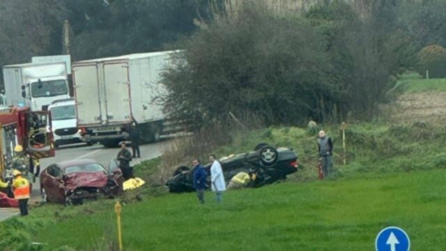 Imatge de l'accident al Camí vell de Sant Celoni (Anti-Radars Catalunya)