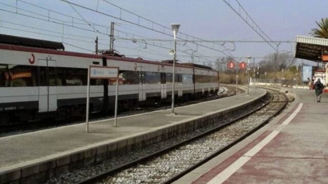 Imatge de l'estació de Rodalies de Blanes, direcció barcelona