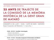 La Comissió de la Memòria Històrica de la Gent Gran de Mataró commemorà els seus 25 anys d’activitat
