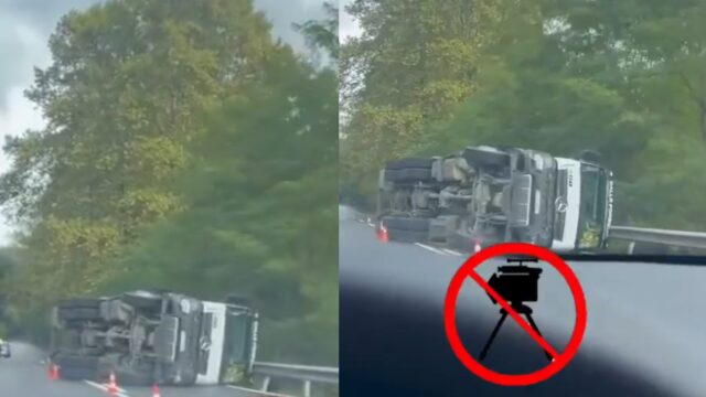 Imatge de la C-61, al seu pas per Vallgorguina (Anti-radar Catalunya)